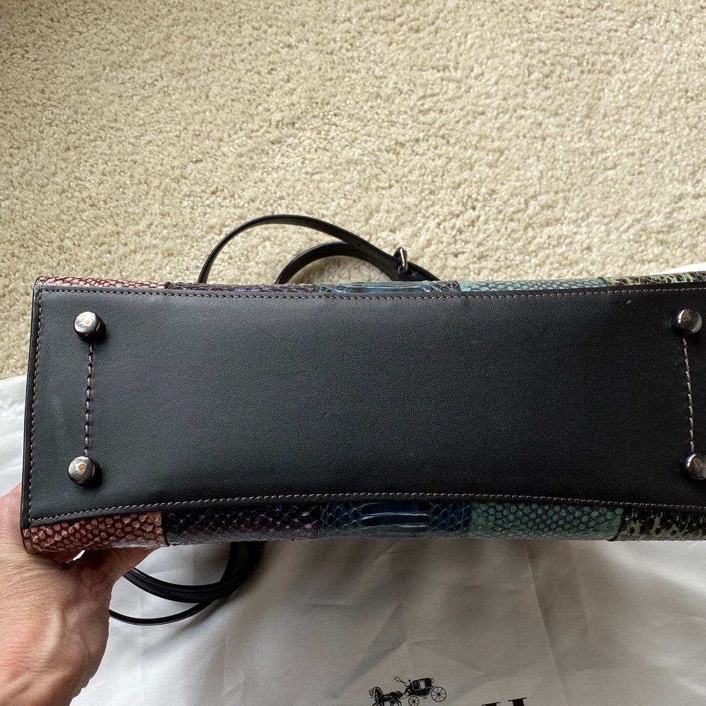 COACH Multicolor Python-Print Satchel in Green Te… - image 4